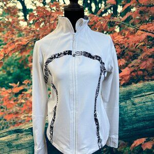 Lululemon Define Jacket Brushed White & Black Glacier Lace GUC